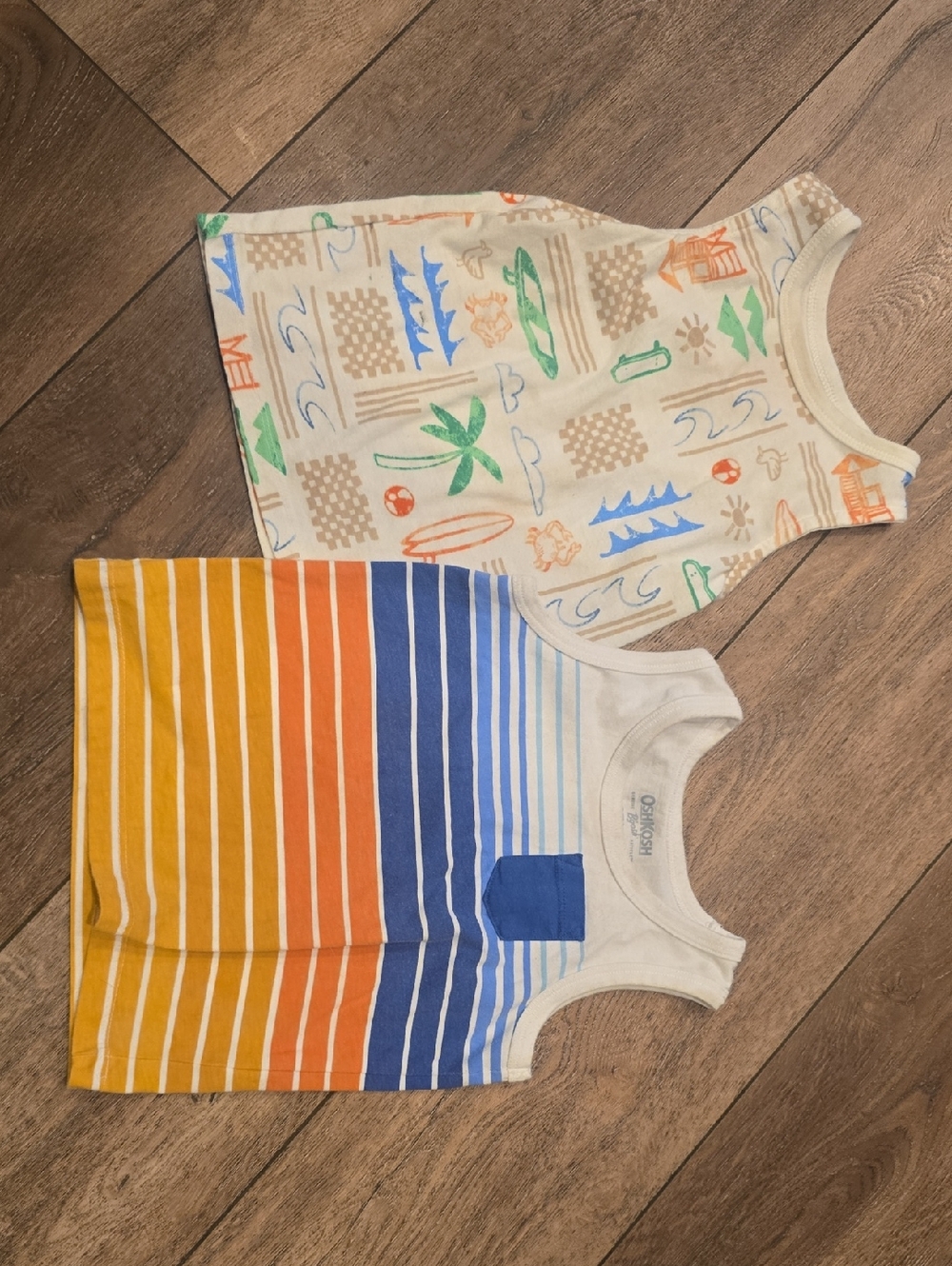 OshKosh B'gosh Toddler Tank Tops in Blue, White and Tan
